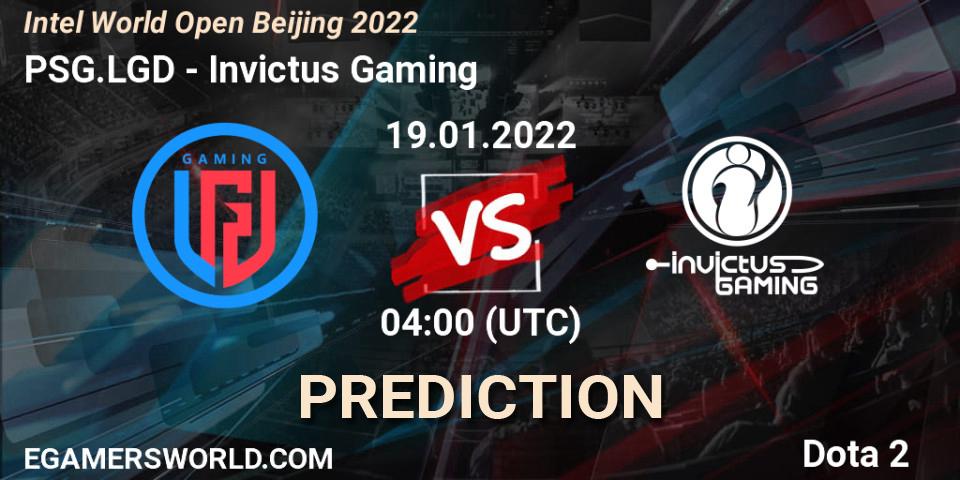 PSG.LGD vs Invictus Gaming: Match Prediction. 19.01.2022 at 04:04, Dota 2, Intel World Open Beijing 2022