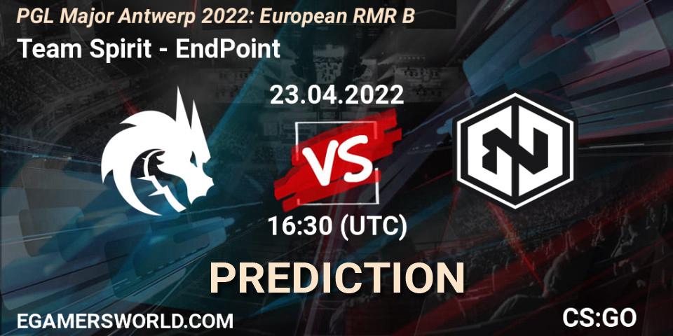 Team Spirit vs EndPoint: Match Prediction. 23.04.22, CS2 (CS:GO), PGL Major Antwerp 2022: European RMR B