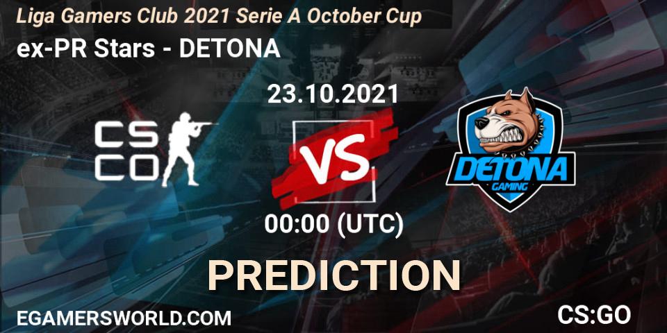ex-PR Stars vs DETONA: Match Prediction. 22.10.21, CS2 (CS:GO), Liga Gamers Club 2021 Serie A October Cup
