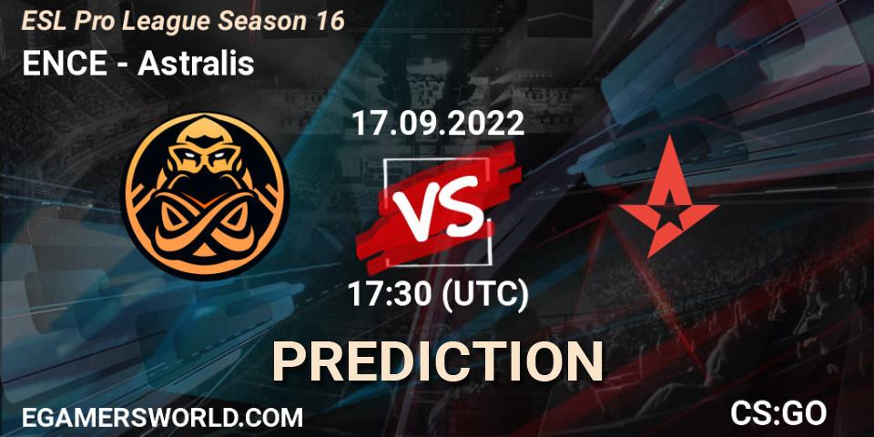 ENCE vs Astralis: Match Prediction. 17.09.2022 at 18:15, Counter-Strike (CS2), ESL Pro League Season 16