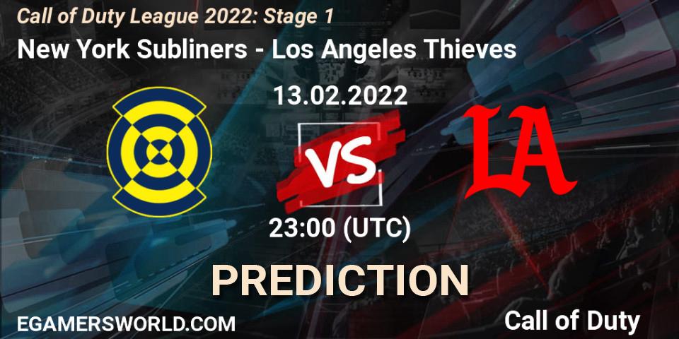 New York Subliners vs Los Angeles Thieves: Match Prediction. 12.02.2022 at 00:30, Call of Duty, Call of Duty League 2022: Stage 1