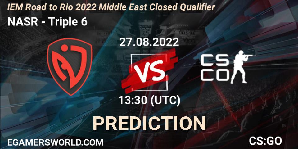 NASR vs Triple 6: Match Prediction. 27.08.2022 at 13:30, Counter-Strike (CS2), IEM Road to Rio 2022 Middle East Closed Qualifier