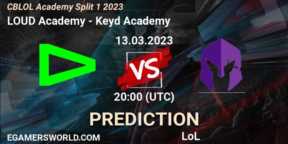 LOUD Academy vs Keyd Academy: Match Prediction. 13.03.2023 at 20:00, LoL, CBLOL Academy Split 1 2023