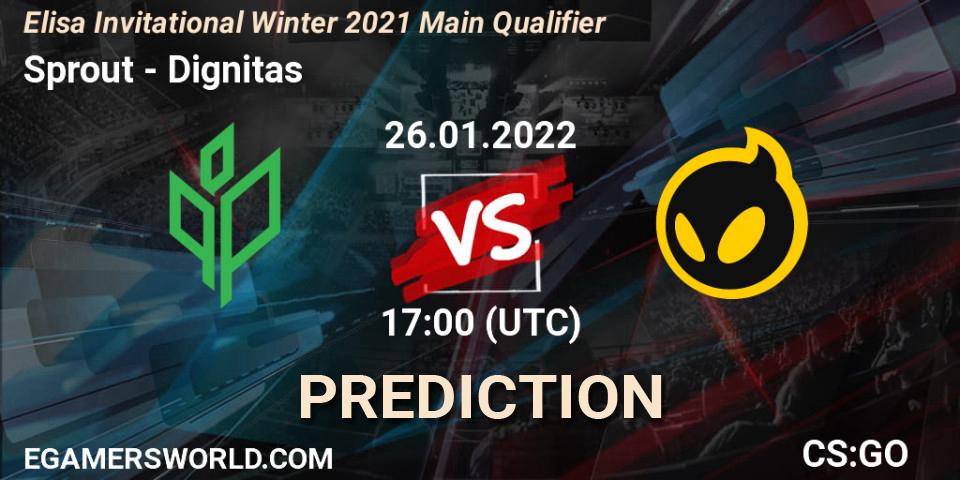 Sprout vs Dignitas: Match Prediction. 26.01.2022 at 14:40, Counter-Strike (CS2), Elisa Invitational Winter 2021 Main Qualifier