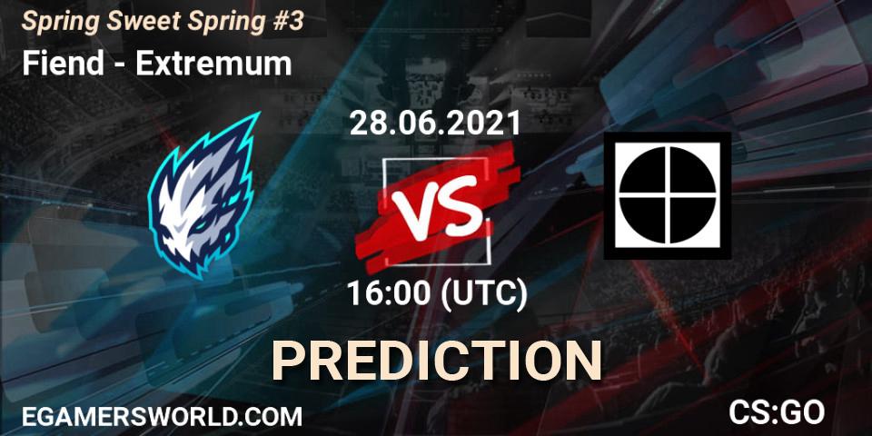 Fiend vs Extremum: Match Prediction. 28.06.2021 at 16:00, Counter-Strike (CS2), Spring Sweet Spring #3