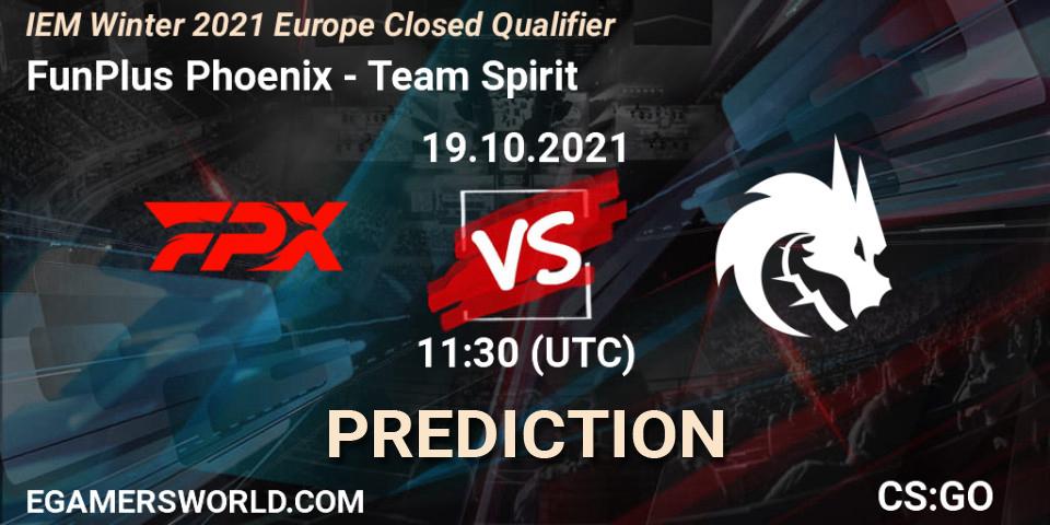 FunPlus Phoenix vs Team Spirit: Match Prediction. 19.10.21, CS2 (CS:GO), IEM Winter 2021 Europe Closed Qualifier