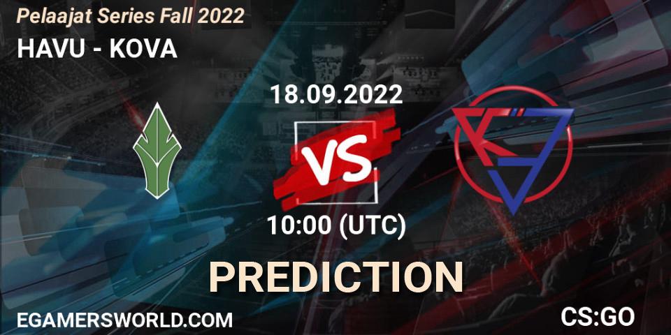 HAVU vs KOVA: Match Prediction. 18.09.22, CS2 (CS:GO), Pelaajat Series Fall 2022