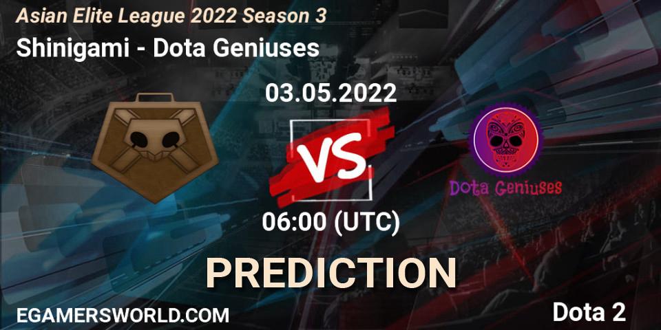Shinigami vs Dota Geniuses: Match Prediction. 03.05.2022 at 06:07, Dota 2, Asian Elite League 2022 Season 3