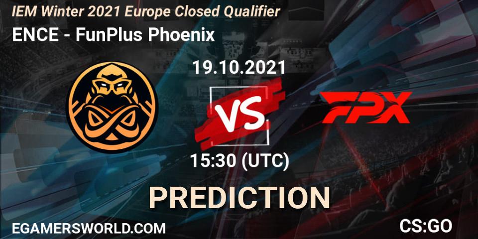 ENCE vs FunPlus Phoenix: Match Prediction. 19.10.21, CS2 (CS:GO), IEM Winter 2021 Europe Closed Qualifier