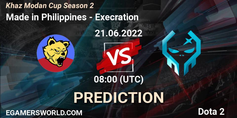 Made in Philippines vs Execration: Match Prediction. 21.06.2022 at 08:01, Dota 2, Khaz Modan Cup Season 2