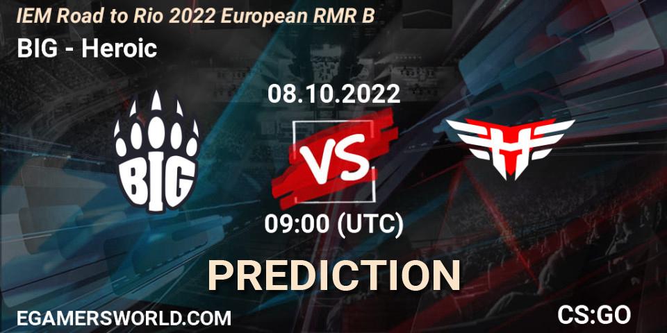 BIG vs Heroic: Match Prediction. 08.10.22, CS2 (CS:GO), IEM Road to Rio 2022 European RMR B