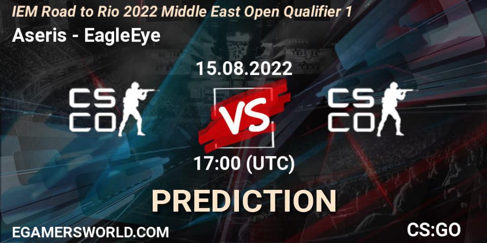 Aseris vs EagleEye: Match Prediction. 15.08.2022 at 17:00, Counter-Strike (CS2), IEM Road to Rio 2022 Middle East Open Qualifier 1