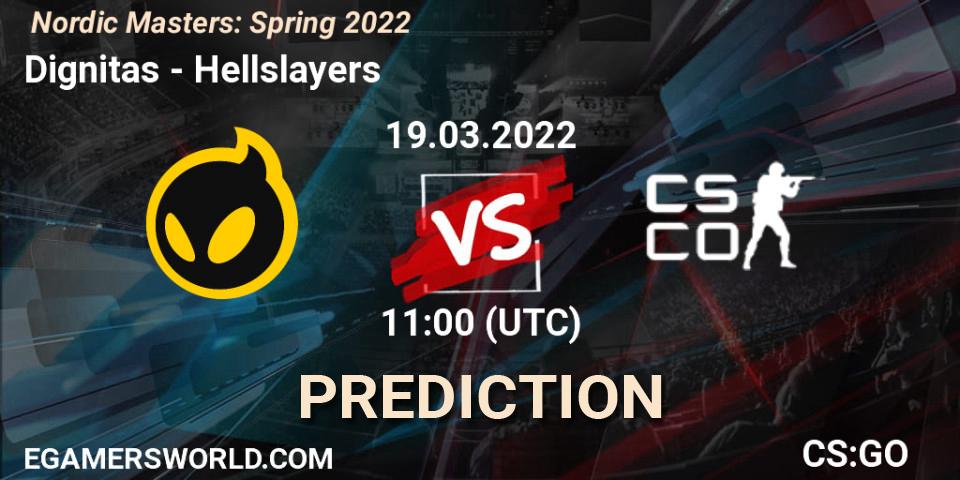 Dignitas vs Hellslayers: Match Prediction. 19.03.22, CS2 (CS:GO), Nordic Masters: Spring 2022