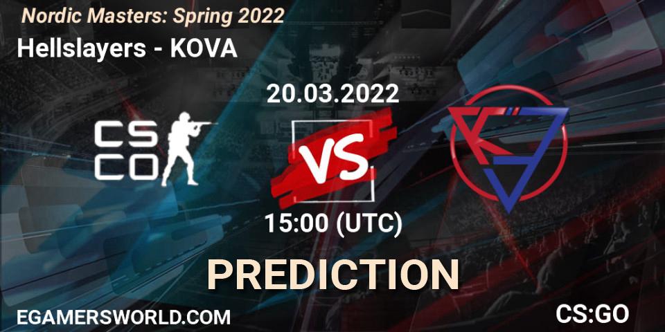 Hellslayers vs KOVA: Match Prediction. 20.03.2022 at 14:00, Counter-Strike (CS2), Nordic Masters: Spring 2022