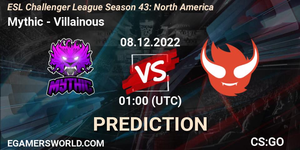 Mythic vs Villainous: Match Prediction. 08.12.22, CS2 (CS:GO), ESL Challenger League Season 43: North America
