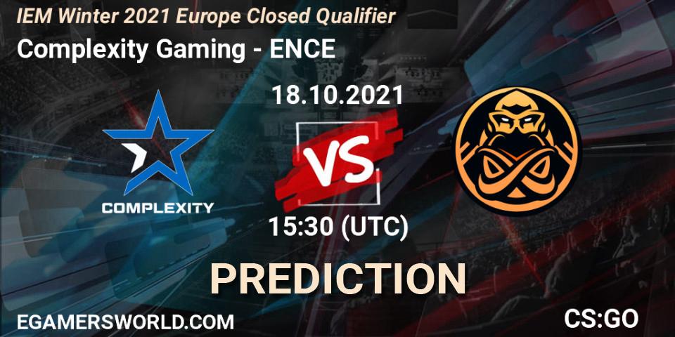 Complexity Gaming vs ENCE: Match Prediction. 18.10.21, CS2 (CS:GO), IEM Winter 2021 Europe Closed Qualifier