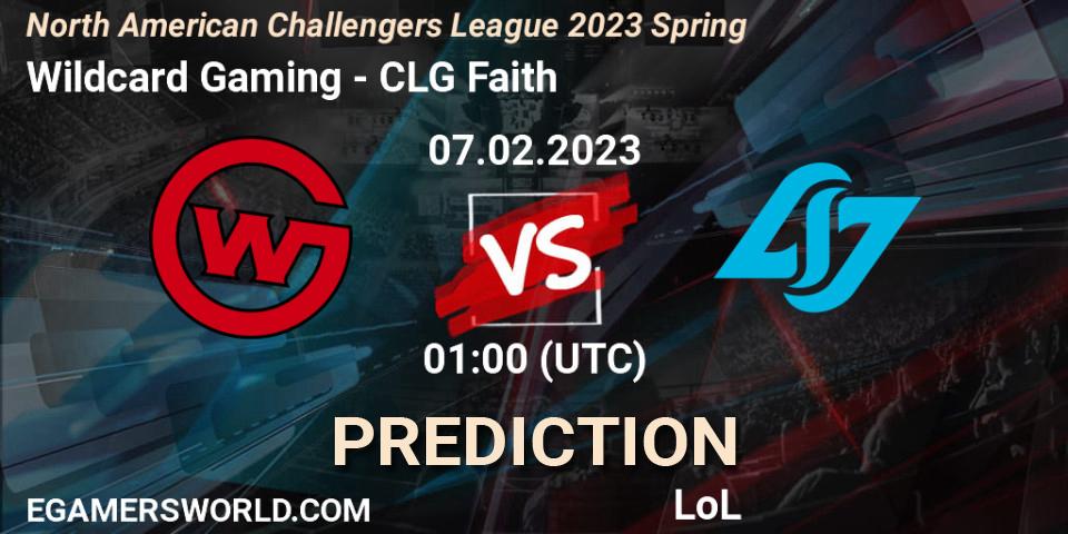 Wildcard Gaming vs CLG Faith: Match Prediction. 07.02.23, LoL, NACL 2023 Spring - Group Stage