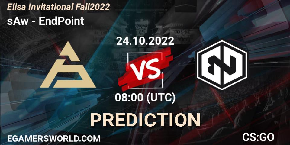 sAw vs EndPoint: Match Prediction. 24.10.2022 at 08:00, Counter-Strike (CS2), Elisa Invitational Fall 2022