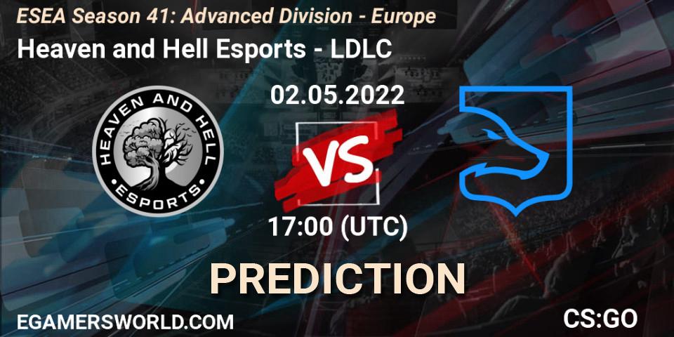Heaven and Hell Esports vs LDLC: Match Prediction. 02.05.2022 at 17:00, Counter-Strike (CS2), ESEA Season 41: Advanced Division - Europe