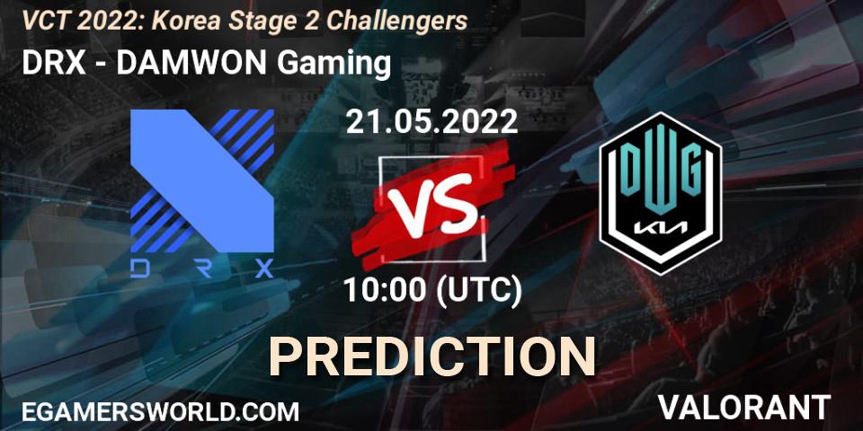 DRX vs DAMWON Gaming: Match Prediction. 21.05.2022 at 10:00, VALORANT, VCT 2022: Korea Stage 2 Challengers