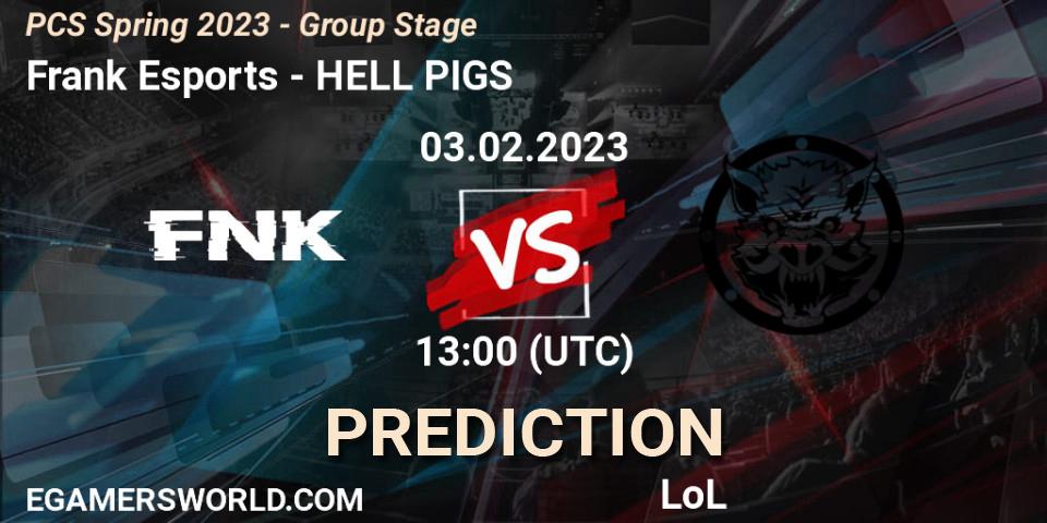 Frank Esports vs HELL PIGS: Match Prediction. 03.02.2023 at 13:40, LoL, PCS Spring 2023 - Group Stage