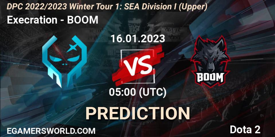 Execration vs BOOM: Match Prediction. 16.01.23, Dota 2, DPC 2022/2023 Winter Tour 1: SEA Division I (Upper)