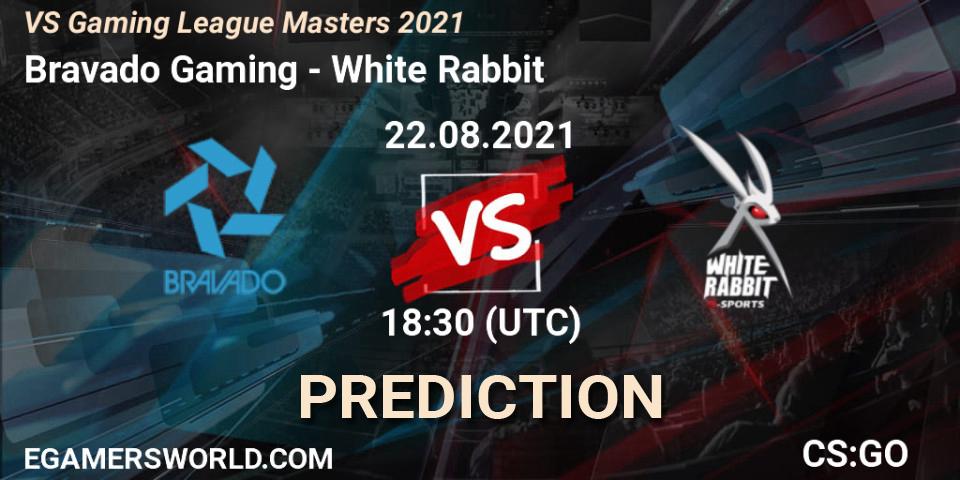 Bravado Gaming vs White Rabbit: Match Prediction. 22.08.2021 at 18:30, Counter-Strike (CS2), VS Gaming League Masters 2021