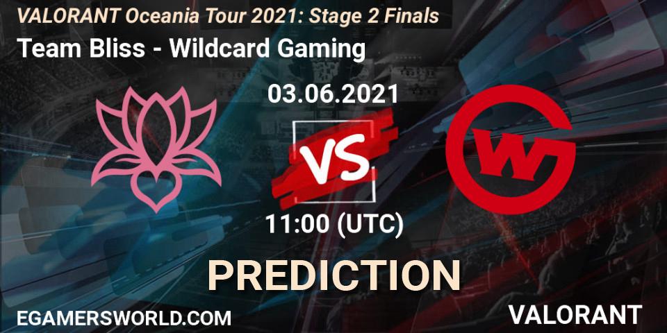 Team Bliss vs Wildcard Gaming: Match Prediction. 03.06.2021 at 11:00, VALORANT, VALORANT Oceania Tour 2021: Stage 2 Finals