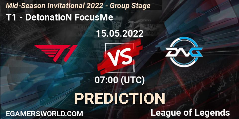 T1 vs DetonatioN FocusMe: Match Prediction. 12.05.2022 at 13:00, LoL, Mid-Season Invitational 2022 - Group Stage