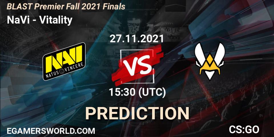 NaVi vs Vitality: Match Prediction. 27.11.2021 at 16:55, Counter-Strike (CS2), BLAST Premier Fall 2021 Finals