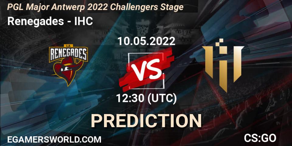 Renegades vs IHC: Match Prediction. 10.05.2022 at 12:50, Counter-Strike (CS2), PGL Major Antwerp 2022 Challengers Stage