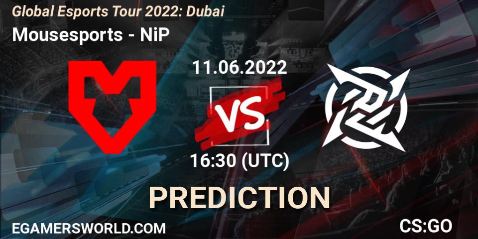 Mousesports vs NiP: Match Prediction. 11.06.22, CS2 (CS:GO), Global Esports Tour 2022: Dubai
