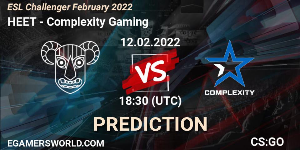 HEET vs Complexity Gaming: Match Prediction. 12.02.2022 at 18:30, Counter-Strike (CS2), ESL Challenger February 2022