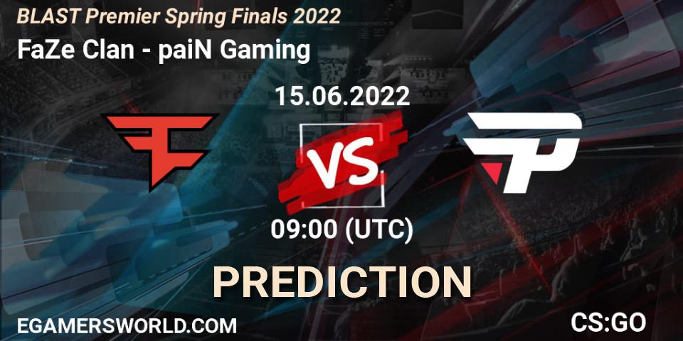 FaZe Clan vs paiN Gaming: Match Prediction. 15.06.2022 at 09:00, Counter-Strike (CS2), BLAST Premier Spring Finals 2022 