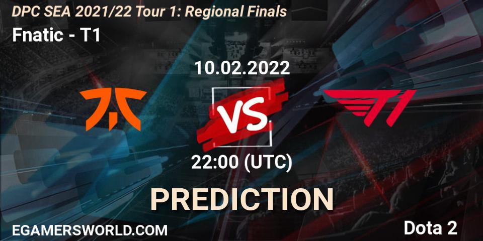 Fnatic vs T1: Match Prediction. 11.02.22, Dota 2, DPC SEA 2021/22 Tour 1: Regional Finals