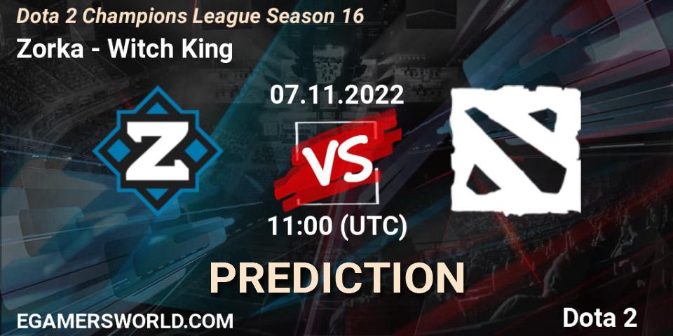Zorka vs Witch King: Match Prediction. 07.11.2022 at 11:00, Dota 2, Dota 2 Champions League Season 16