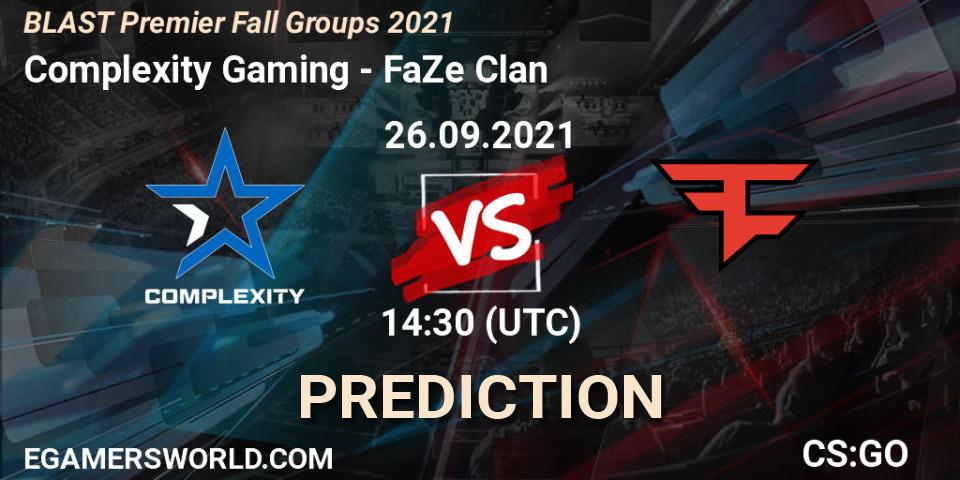 Complexity Gaming vs FaZe Clan: Match Prediction. 26.09.2021 at 14:30, Counter-Strike (CS2), BLAST Premier Fall Groups 2021