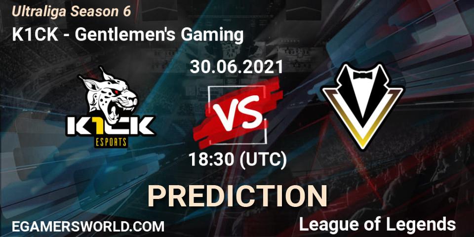 K1CK vs Gentlemen's Gaming: Match Prediction. 09.06.2021 at 16:30, LoL, Ultraliga Season 6
