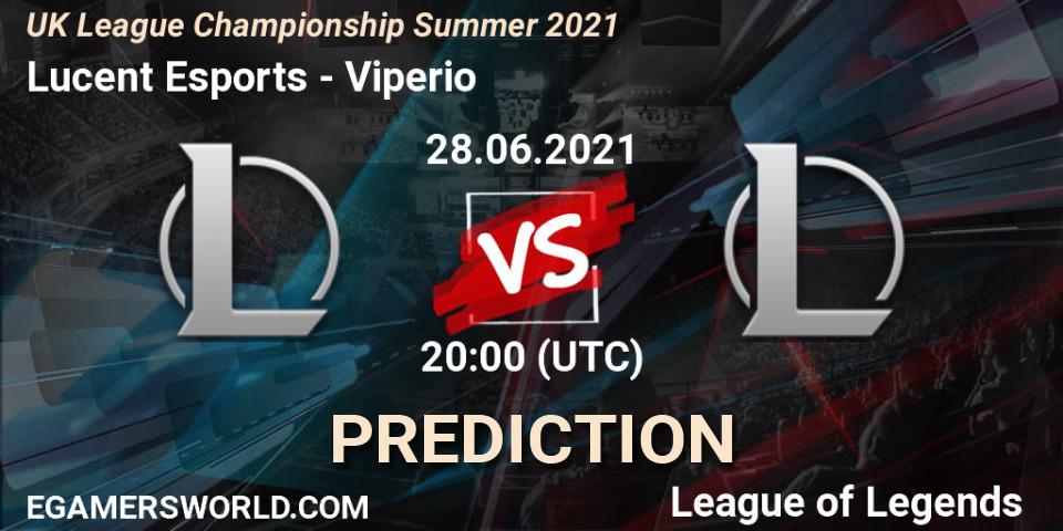Lucent Esports vs Viperio: Match Prediction. 28.06.2021 at 20:00, LoL, UK League Championship Summer 2021