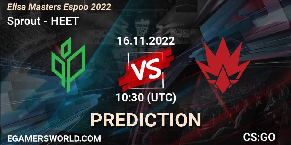 Sprout vs HEET: Match Prediction. 16.11.22, CS2 (CS:GO), Elisa Masters Espoo 2022