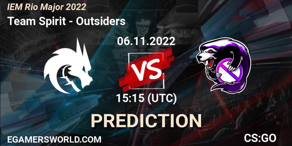Team Spirit vs Outsiders: Match Prediction. 06.11.22, CS2 (CS:GO), IEM Rio Major 2022