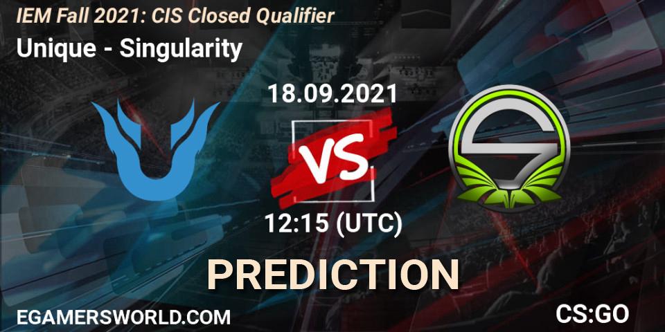 Unique vs Singularity: Match Prediction. 18.09.2021 at 12:15, Counter-Strike (CS2), IEM Fall 2021: CIS Closed Qualifier