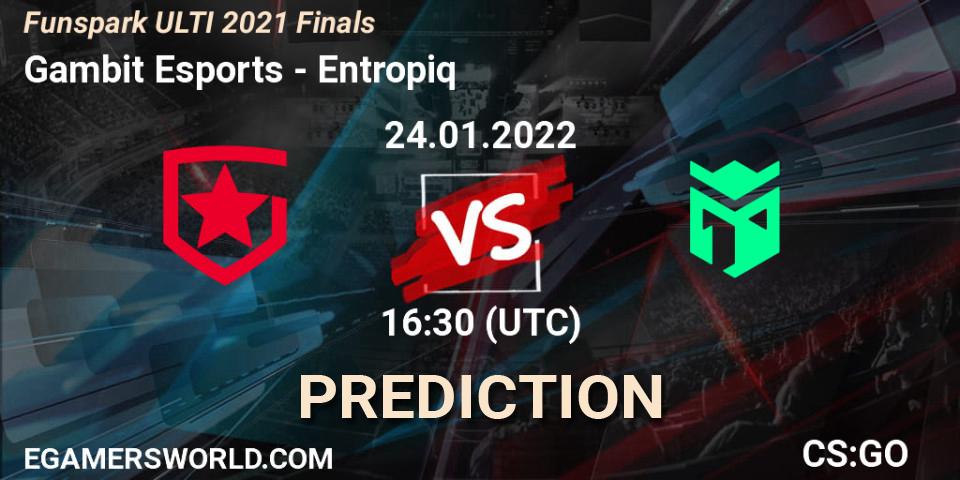 Gambit Esports vs Entropiq: Match Prediction. 24.01.22, CS2 (CS:GO), Funspark ULTI 2021 Finals