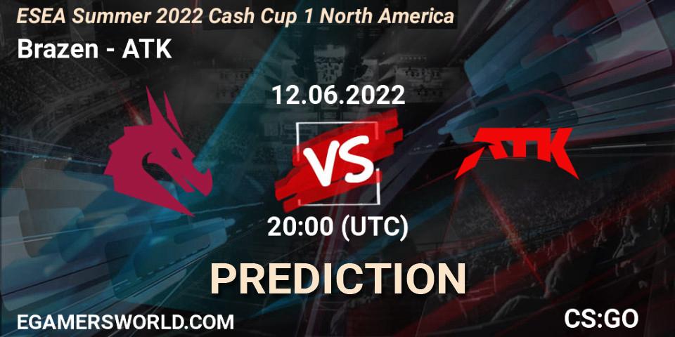 Brazen vs ATK: Match Prediction. 12.06.2022 at 20:00, Counter-Strike (CS2), ESEA Cash Cup: North America - Summer 2022 #1