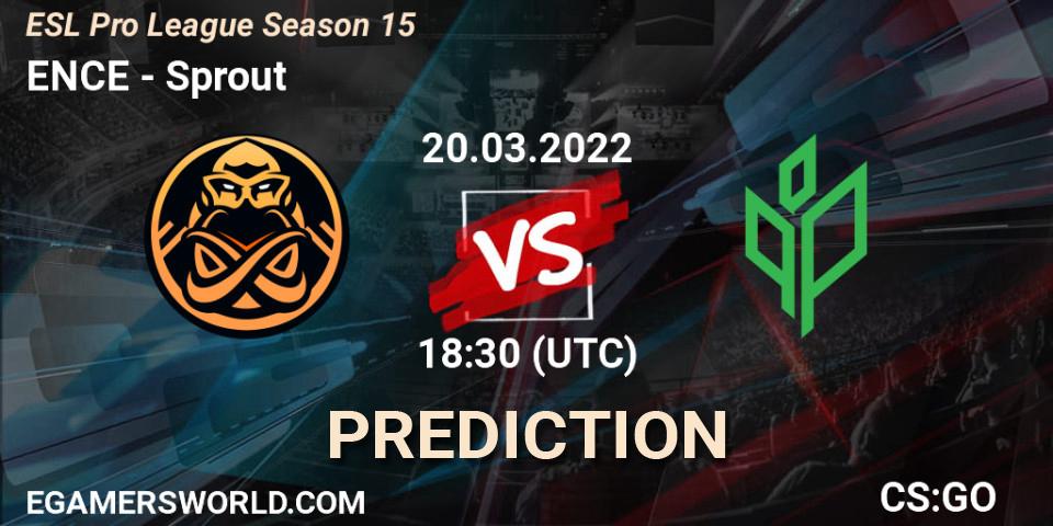 ENCE vs Sprout: Match Prediction. 20.03.2022 at 19:00, Counter-Strike (CS2), ESL Pro League Season 15