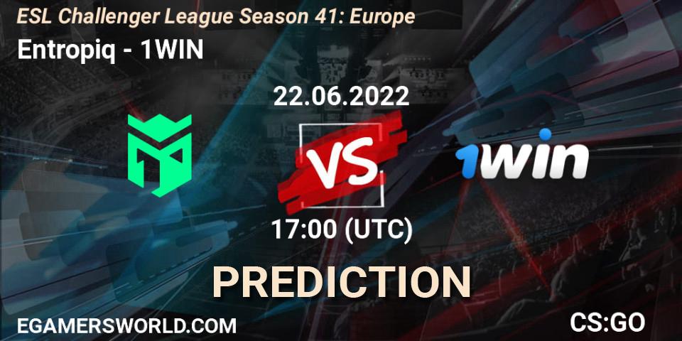 Entropiq vs 1WIN: Match Prediction. 22.06.2022 at 17:00, Counter-Strike (CS2), ESL Challenger League Season 41: Europe