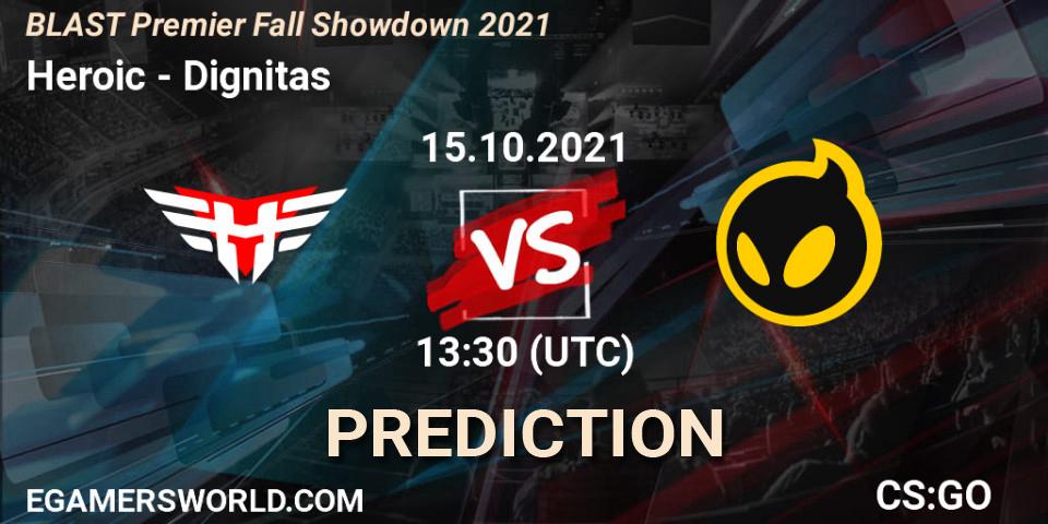 Heroic vs Dignitas: Match Prediction. 15.10.21, CS2 (CS:GO), BLAST Premier Fall Showdown 2021