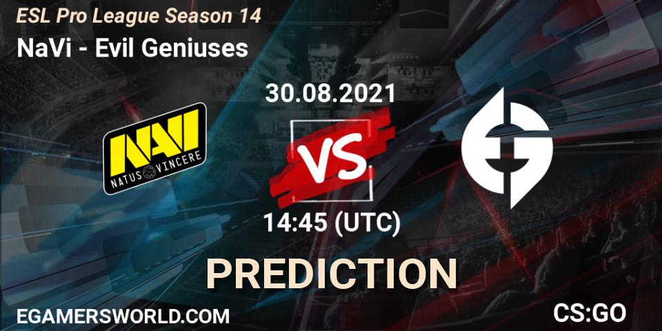 NaVi vs Evil Geniuses: Match Prediction. 30.08.2021 at 14:45, Counter-Strike (CS2), ESL Pro League Season 14