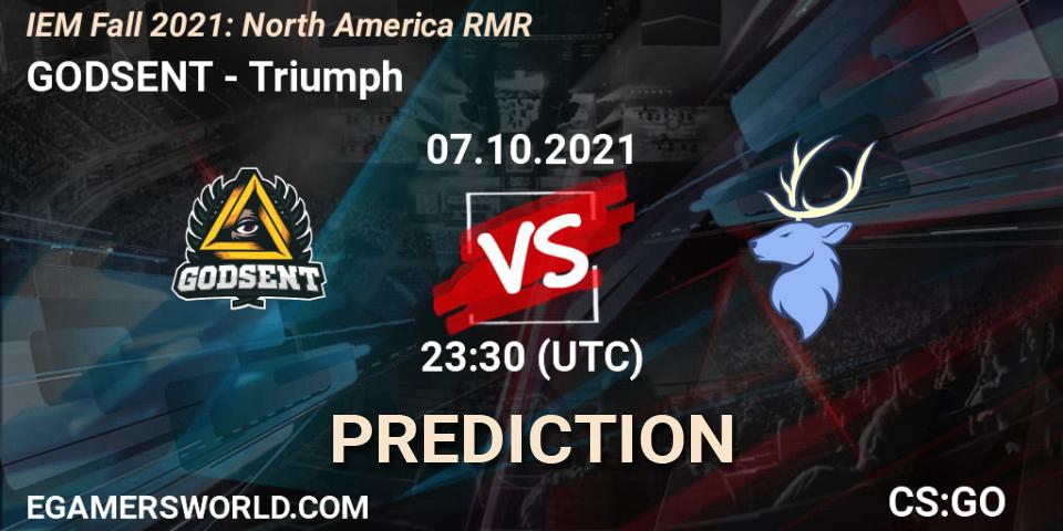 GODSENT vs Triumph: Match Prediction. 07.10.2021 at 23:30, Counter-Strike (CS2), IEM Fall 2021: North America RMR