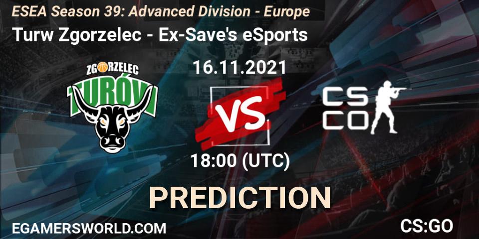 Turów Zgorzelec vs Ex-Save's eSports: Match Prediction. 16.11.2021 at 18:00, Counter-Strike (CS2), ESEA Season 39: Advanced Division - Europe
